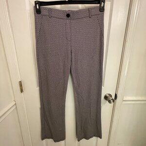 Betabrand Classic Dress Pant Yoga Pants Black & White Geometric Pattern size XL